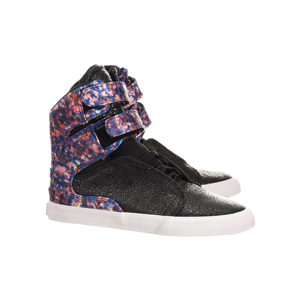 Baskets Montantes Supra Society II Noir Multicolore Black/Floral-White Femme | SNX-81921904